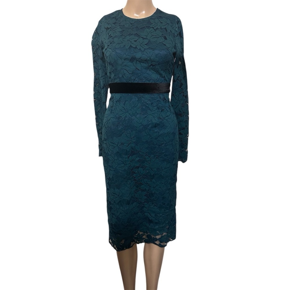 Rachel Parcell Teal Long Sleeve Lace Dress - Picture 2 of 6